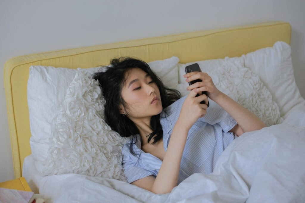 a woman using a smartphone