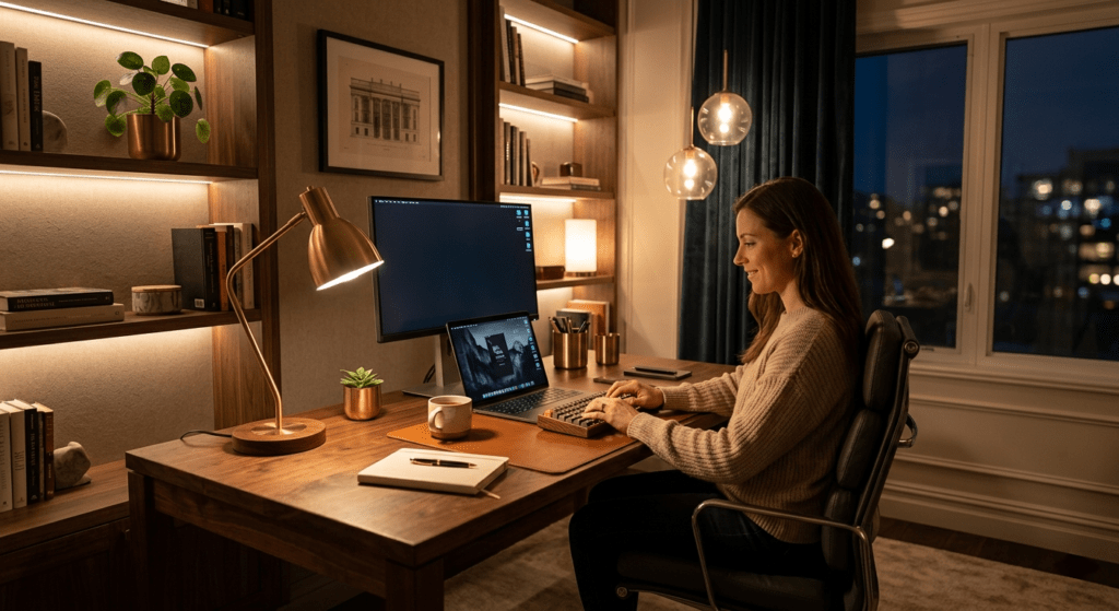 Feed Flow - https://read.feedflow.us/19-cute-home-office-ideas-that-look-expensive/