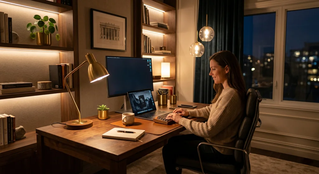 Feed Flow - https://read.feedflow.us/19-cute-home-office-ideas-that-look-expensive/