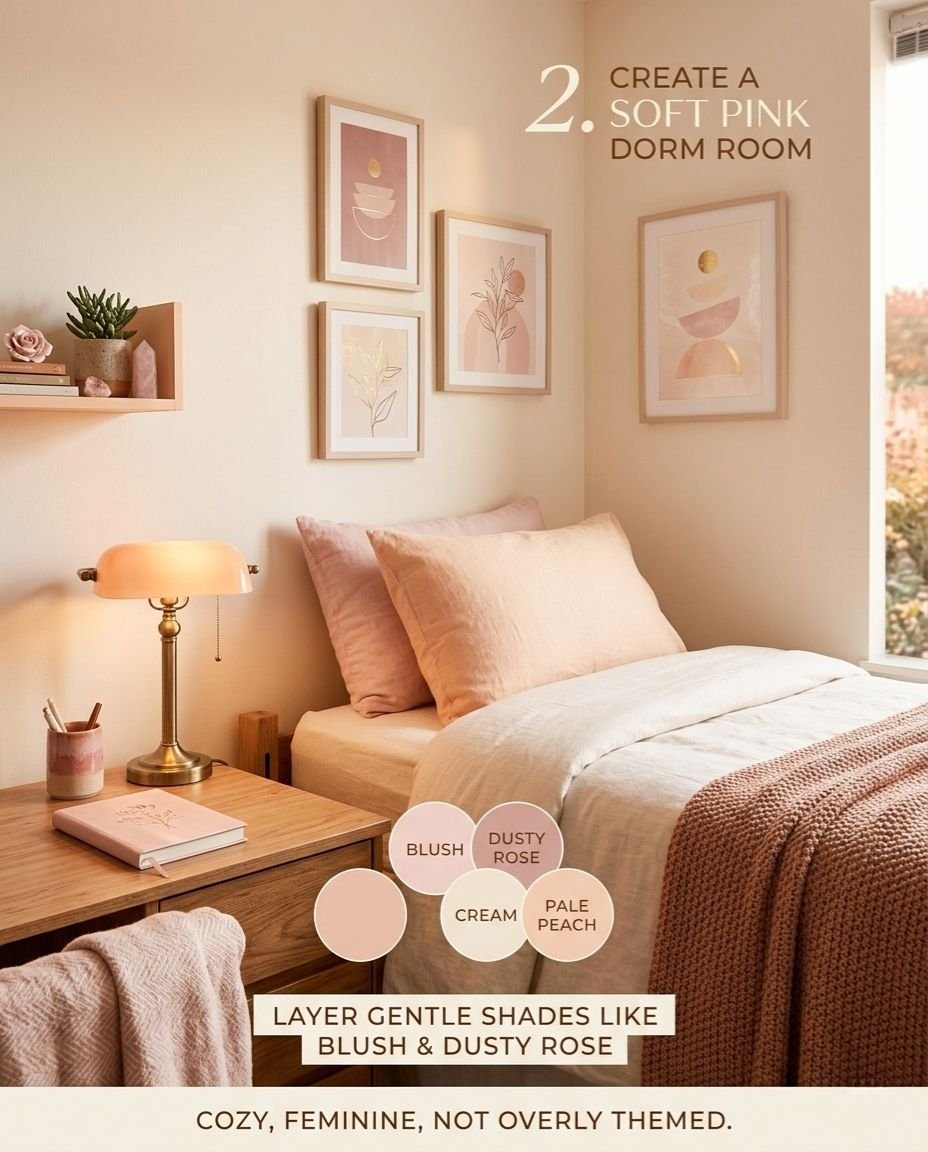 Create a Soft Pink Dorm Room