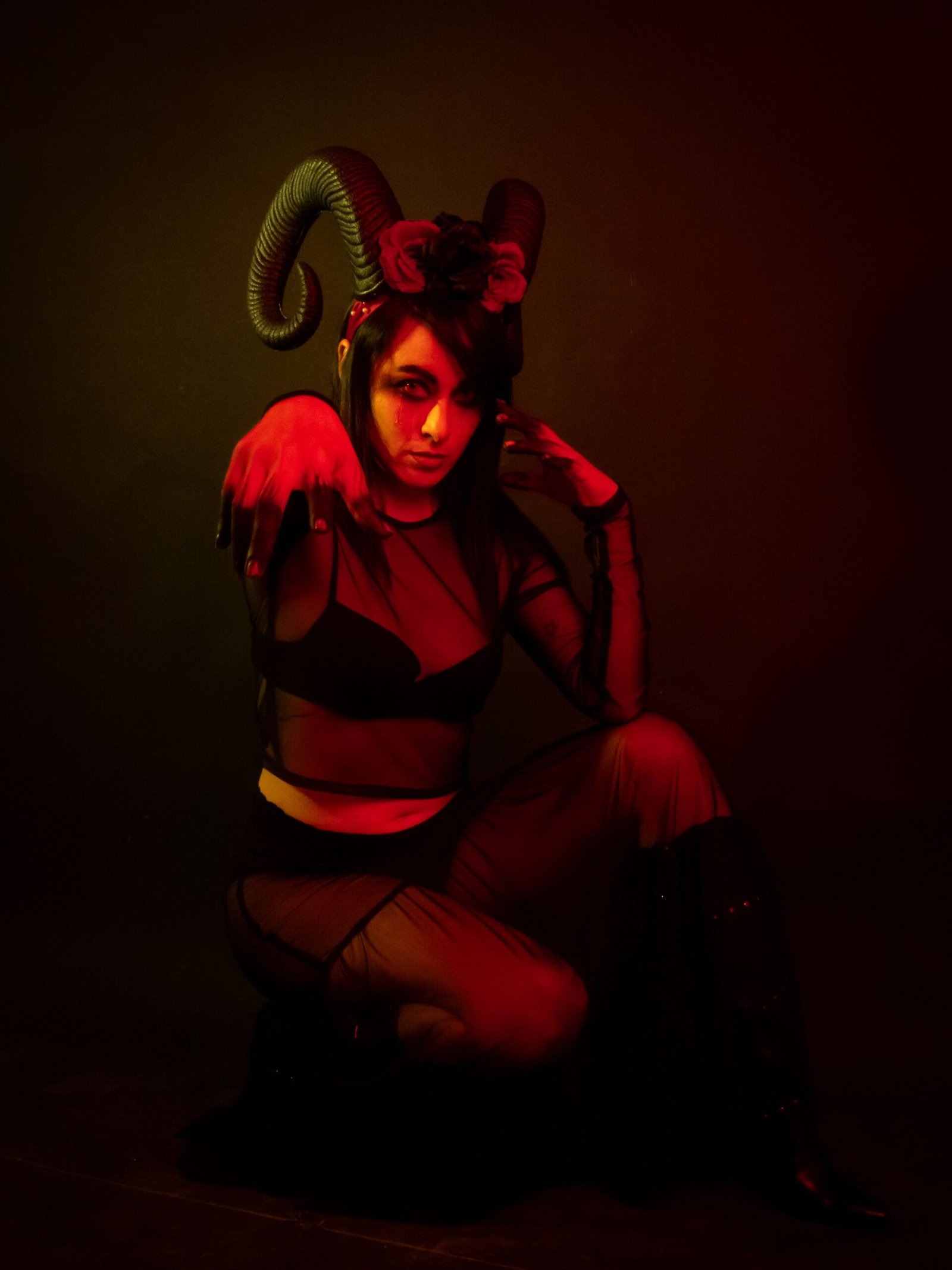 Creative Halloween costume with dramatic styling