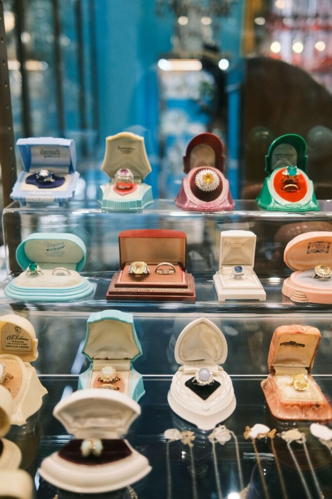 Luxury jewelry displayed in a boutique