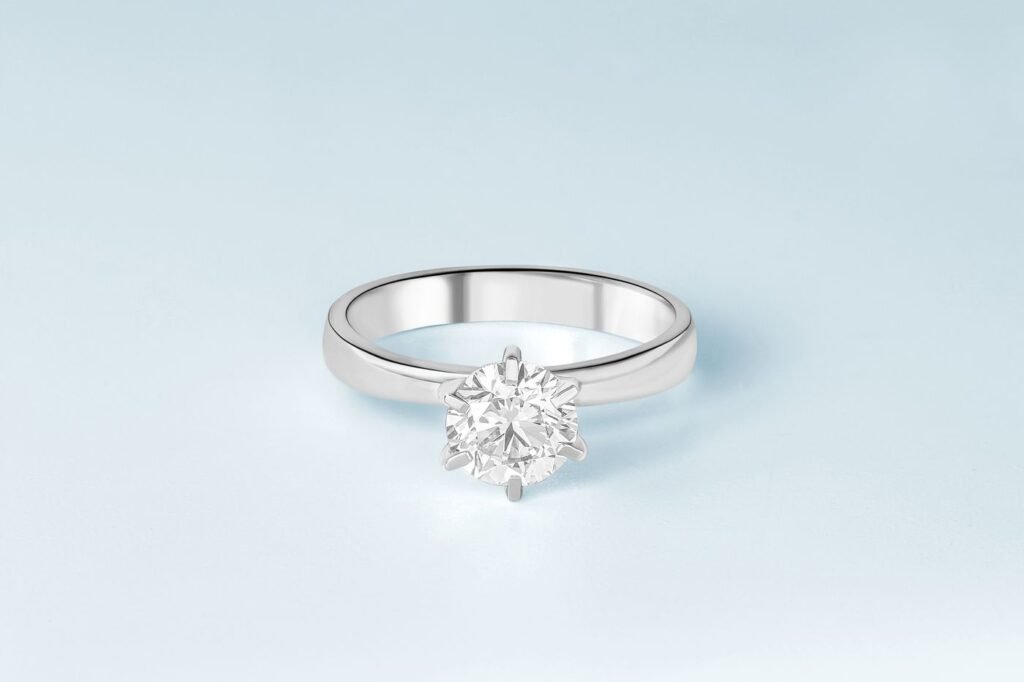 Illustrative close-up of a diamond ring, representing fine jewelry details